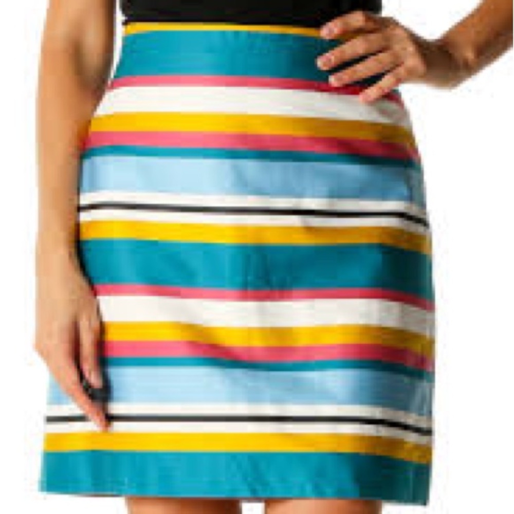 LOFT multi-colored striped pencil skirt
